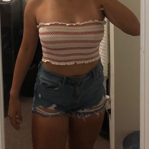 RED/WHITE TUBE TOP